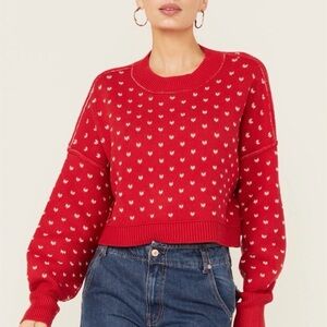 Free People Street Patterned Crop Sweater